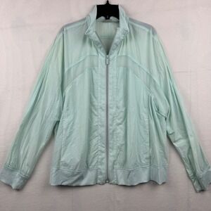 Chico's Zenergy Full Zip Jacket Size 2 (12/14) Mint Green Athleisure Lightweight